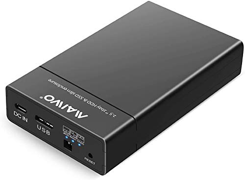 MAIWO K25682 Disco Duro Externo Caja, USB 3.0 2,5 Pulgadas Externo SATA Caja Raid, Plástico Caja No Requiere Herramientas,indicador LED 12TB (Sin Disco)