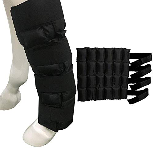 Meiruyu Protector de Pierna Ecuestre Paquete frío/Bota de Hielo para Caballo de enfriamiento/con 24 Paquetes de Hielo pequeños/para Lesiones de Caballos Dolor Muscular (02)