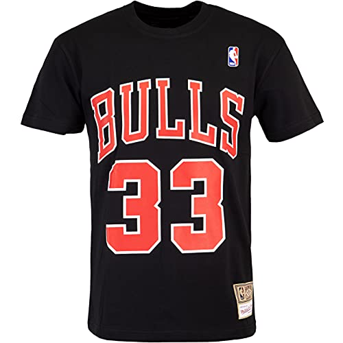 Mitchell & Ness NBA Scottie Pippen Chicago Bulls - Camiseta, diseño con nombre y número Negro M