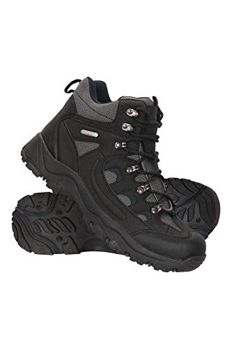 Mountain Warehouse Botas Adventurer para Hombre - Zapatillas Altas de Tejido y Material sintético para Caminar, Zapatillas de Verano con Agarre Adicional para Hombre Negro 46