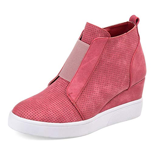 Mujer Zapatillas de Deporte de Cuña Botines de Plataforma Zapatos de Tacón Alto Zapatillas Planas con Cremallera Aumentar Dentro Sneakers Cómodos al Aire Libre Casuales