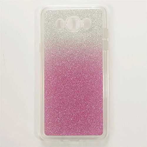 MUTOUREN Samsung Galaxy J5 (2016) SM-J510F Caso Funda de movil Silicona Funda la Caja del teléfono TPU Resistencia a la caída de Silicona Concha Calidad Alta Moda Cambio Gradual Matorral Rosa