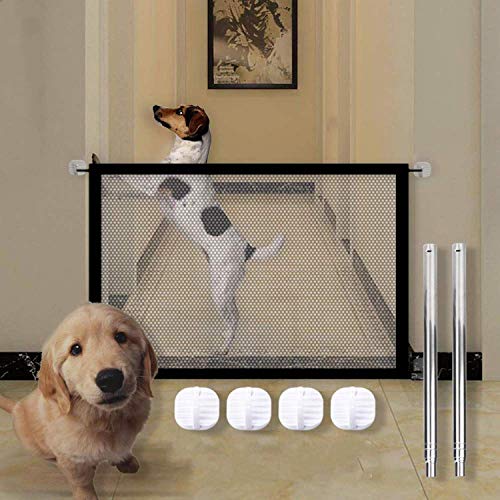 N/C Mascotas Dog Cat Fences,Puerta mágica para Mascotas,Puerta de Perro para escaleras,Barrera de Seguridad para escaleras, Barrera de Barrera para Mascotas, Perros, Gatos (110 * 80cm)