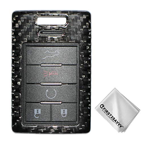 Negro Fibra de Carbon Coche Caso Dominante Alejado Bolsa Fob Protector Cubierta para Cadillac SRX CTS XTS ATS Chevy C7 Corvette 5-Buttons KY-Cadillac-SRX-TXW-01G11