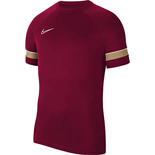 NIKE Camiseta de Entrenamiento Academy 21 para Hombre, Hombre, Camiseta, CW6101-677, Rojo/Blanco/Dorado/Blanco, Medium