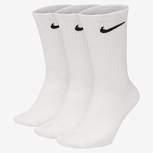 Nike Everyday Lightweight Crew Trainings Socks (3 Pairs), Calcetines Hombre, Blanco (white/Black), 34–38 (Talla del fabricante: S)