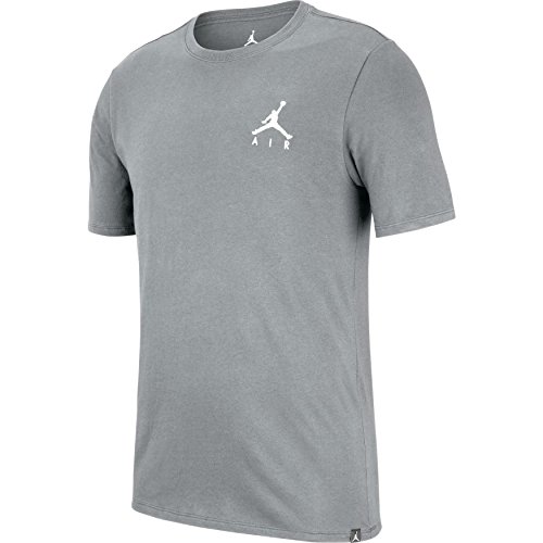 NIKE JMPMN Air EMBRD tee T-Shirt de Baloncesto, Hombre, Carbon Heather/(White), M