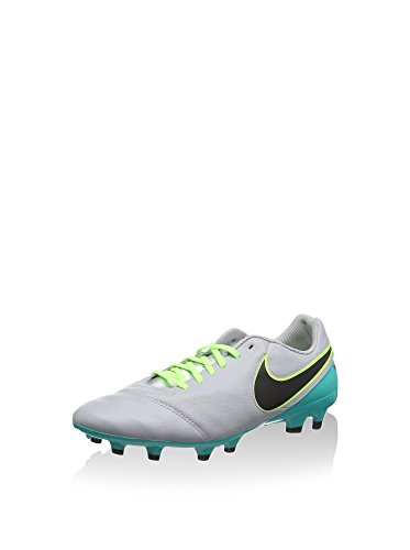 Nike Tiempo Genio II Leather FG, Botas de fútbol Hombre, Gris (Gris (Wolf Grey/Black-Clear Jade), 43