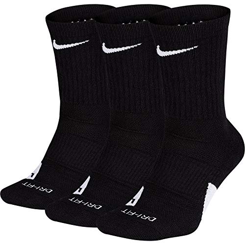 NIKE U Nk Elite Crew 3pr Calcetines, Unisex Adulto, Black/(White), S