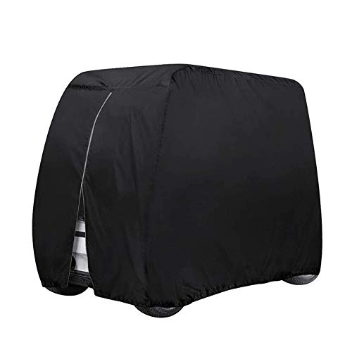 NXX Cubierta Funda para Buggy Carro De Golf para EZ GO Club Car Yamaha con Material 210D + Revestimiento Adicional De PVC Resistente Al Agua-L: 285 * 122 * 168Cm-Negro