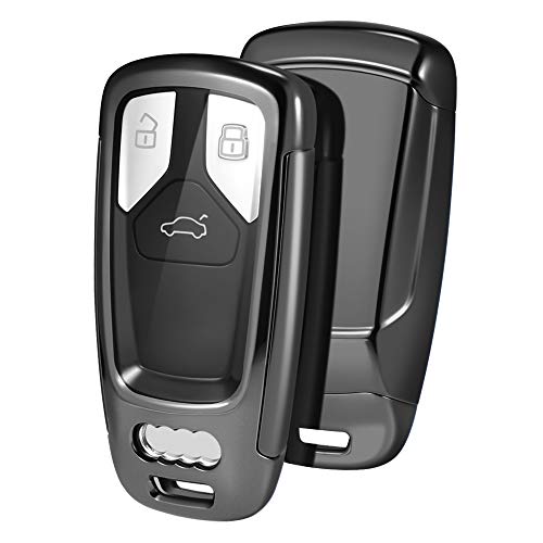 OATSBASF Funda para Llave Audi, Compatible Con Audi A4L A6L A8 Q5 Q7 TTS TT,Funda para Llave de Asiento con 3 Botones, Caja de TPU para Llaves（Negro）