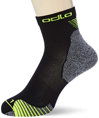 Odlo Ceramicool - Calcetines para hombre, Hombre, Calcetines para hombre, 763750, Negro - Seguridad Amarillo, 36-38