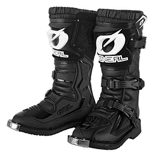 O'NEAL | Botas de Motocross | Enduro de Motocross | IPX®-ProtecciónProtección integrada de los dedos, comodidad gracias a la tela de malla de aire | Bota Rider Youth | Niños | Negro | Talla 5/37