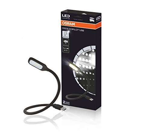 OSRAM Copilot, luz de Lectura LED con Conector, Onyx-USB, Caja Plegable (1 Unidad), Black