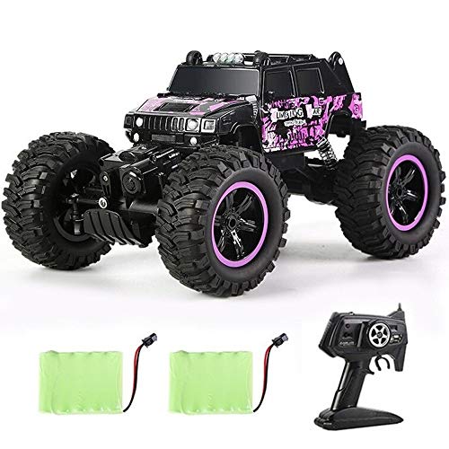 PETRLOY Aleación 2.4G 4WD Rc Crawler Car 1/14 10km / h Off-Road Drive Bigfoot Cars Eléctrico Escalada en las cuatro ruedas Motores dobles RTR Vehículo Juguetes Coche Buggy Máquina móvil Autos con bate