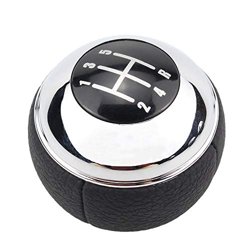 Pomo de cambio de engranaje del coche Palanca de cambio Manija Bola Cromo Manual para Mini R50 2000-2006 Cabrio R52 2002-2008 (Black 5 speed)