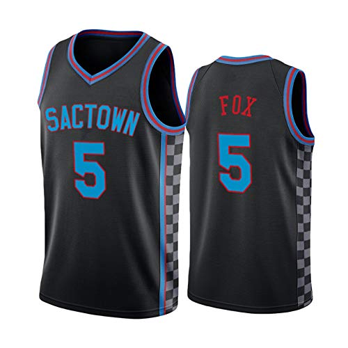 PPPU Kings #0 Haliburton #3 Ramsey #5 Fox Camiseta de baloncesto para hombre 2021 Nuevo, juvenil, sin mangas, sudadera con chaleco, camiseta transpirable de moda #5 Fox – L