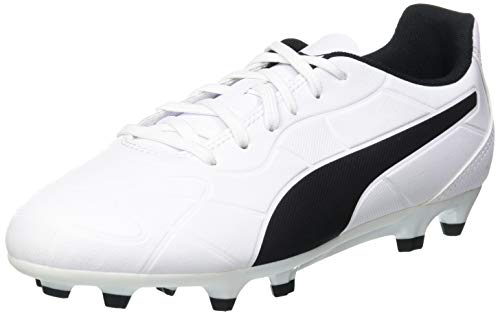 Puma - Monarch FG Jr, Zapatillas de fútbol Unisex Niños, Blanco-Puma Negro