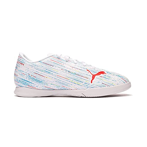 Puma Ultra 4.2 IT Niño, Zapatilla de fútbol Sala, Puma White-Red Blast-Nrgy Blue, Talla 4 UK (37 EU)