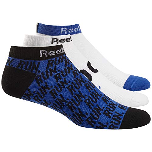 Reebok Run Club Mens 3P Sock Calcetines, Hombre, humblu/Blanco/Blanco, S