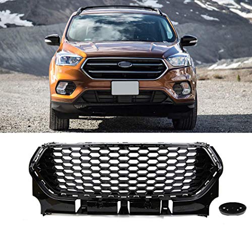 Rejillas Frontales de Radiador Parrilla de Calandra Delantera de Malla del Coche Compatible Para Ford Escape Kuga 2017 2018 2019 Cubierta de Malla de Parachoque De ABS