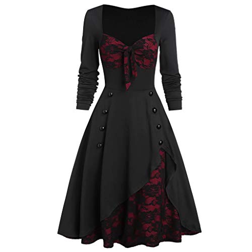 Reooly Dreswith de Halloween de la mariposa de la manga y de gran tamaño Hombro para Mujeres X-Large D1 - Negro