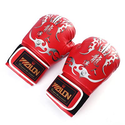 RGXY Guantes para Hombres y Mujeres Entrenamiento Pro Punzonador Bolso Pesado Mitts Sparring Tailandia Guantes de Kickboxing,Rojo