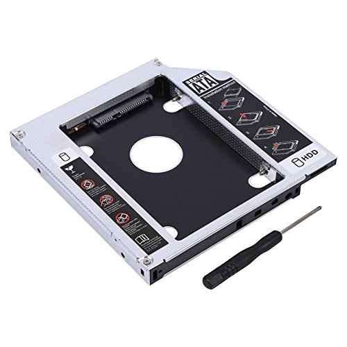 Richer-R Bahía de Disco Duro，HDD/SSD Disco Duro Caddy Soporte 12,7 mm Universal para 2.5 Inch HDD, SATA, SATAII SDD，Compatible con SATA-I/SATA-II/SATA-III