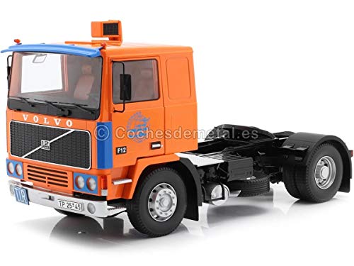 Road Kings 1977 Camion Volvo F12 Deutrans Naranja/Azul 1:18 180034