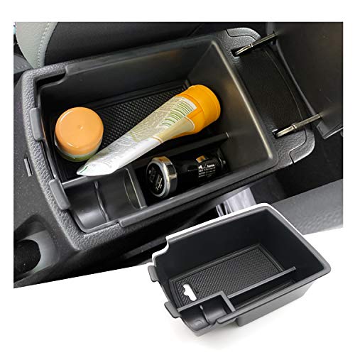 RUIYA Caja de almacenamiento para reposabrazos de K ia Stonic, bandeja organizadora para consola central del coche, accesorios para el coche, color negro