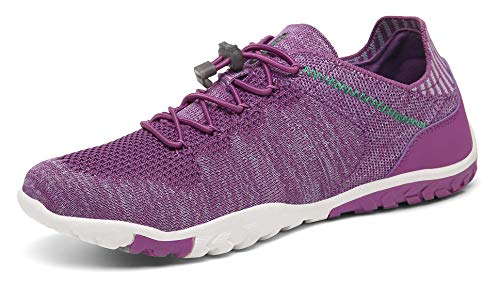 SAGUARO Zapatos Descalzo Hombre Mujer Calzado de Trail Running Antideslizante Zapatillas Deportes Ligero para Correr Fitness Gimnasio Asfalto Senderismo Caminar, 070 Morado, 38 EU