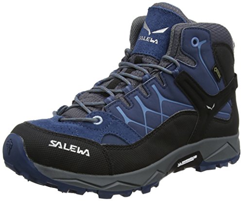 Salewa JR Alp Trainer Mid Gore-TEX, Botas de Senderismo Unisex Niños, Azul (Dark Denim/Charcoal), 26 EU