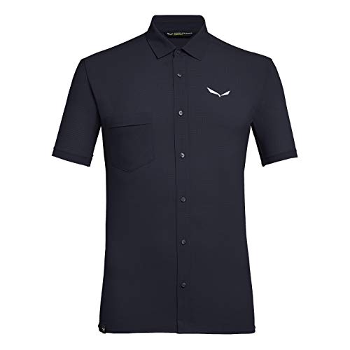 SALEWA Puez Minicheck2 Dry M L/S Camisa, Hombre, Premium Navy, 48/M