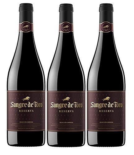 Sangre de Toro Reserva, Vino Tinto - 3 botellas de 750 ml, Total: 2250 ml