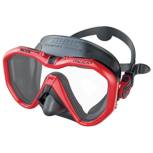 SEAC Italica - Máscara de Buceo (de una Sola Lente para Buceo Profesional, recreativo y Snorkeling)