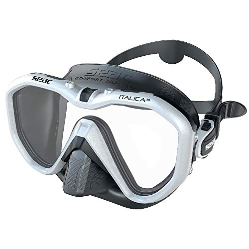 SEAC Italica - Máscara de Buceo (de una Sola Lente para Buceo Profesional, recreativo y Snorkeling)