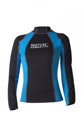 SEAC Warm Guard Long Chaleco Protector Térmico Manga Larga, Mujer, Negro/Azul, L