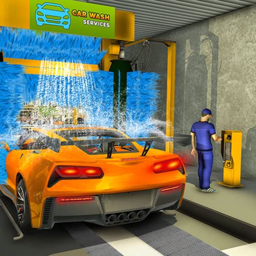 Servicio de lavado de coches mecánico de coche moderno
