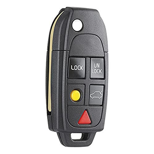 SGYANZLG Cubierta de la Caja de la Llave del automóvil del Control Remoto Plegable del volteador para fit for Volvo S60 S80 V70 X70 XC90 Reemplazo Fob 4 + 1/5 Botones