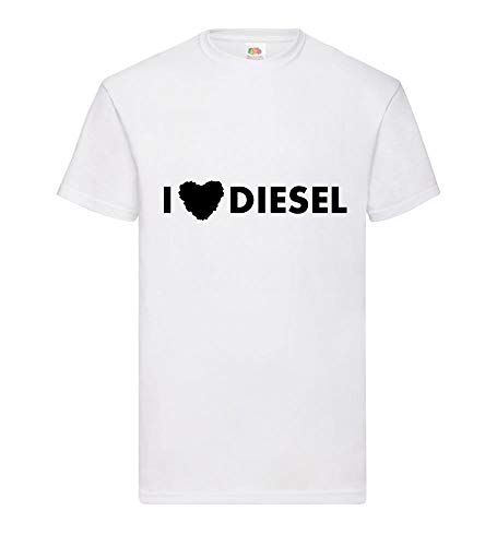 Shirt84.de - Camiseta para hombre, diseño con texto "I Love Diesel" Blanco XXXL