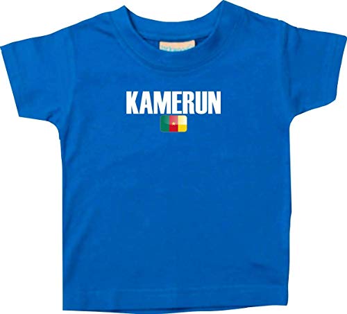 Shirtstown Bebé Niños Camiseta Fútbol Camiseta de País Camerún - Royal, 6-12Monate