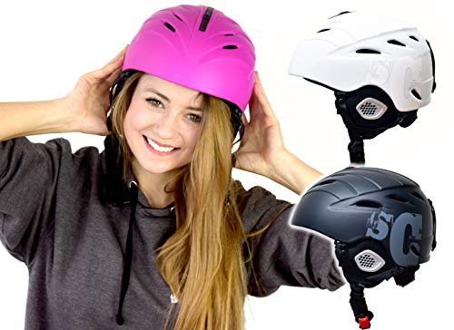 SkullCap® Casco de esquí Casco de Snowboard para Hombres Mujeres niños y niñas (Rosa, L)