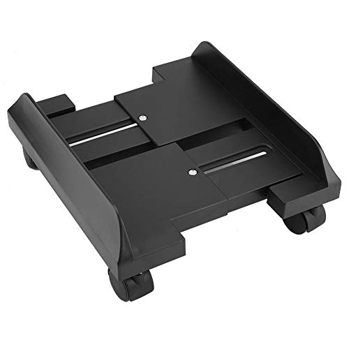 Soporte de CPU Para PC Soporte de Caja de Computadora Soporte de Almacenamiento de Mainframe de Escritorio con Freno con 4 Ruedas Giratorias(Negro)