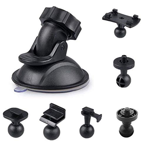 Soporte Móvil para Coche para Parabrisas/Salpicadero Ventosa Fuerte y Brazo Ajustable Compatible,De Tablero con Adaptador De 6 Tipos, Montaje De Coche De ángulo De 360 Grados para Conducir Cámara