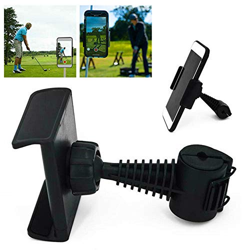 Soporte para teléfono de Golf Columpio Ayuda de grabación Carrito de Buggy Carrito de GPS Mentor de Entrenamiento de Entrenamiento Alineamiento Stick Bolsa Clip Montaje Eje Abrazadera Ajustable