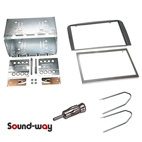 Sound-Way Kit Caja de Montaje Marco Adaptador autoradio 2 DIN para Alfa Romeo 147 / Alfa GT - Black Line Color Gris Oscuro