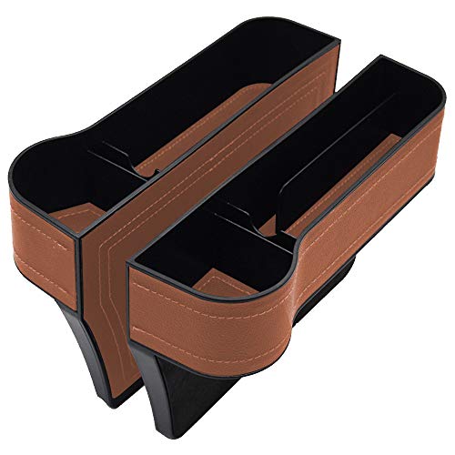 Speyang Organizador de Almacenamiento de Gap Asiento de Coche, Asiento de Coche Lateral Gap Filler, Caja de Almacenamiento de Asiento de Coche, Almacenamiento de Prueba de Fugas de Cuero de PU