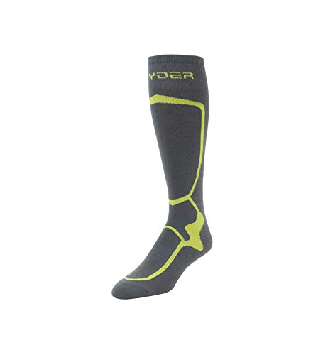 SPYDER Pro Liner Calcetines de Esquí, Hombre, Gris/Amarillo, M