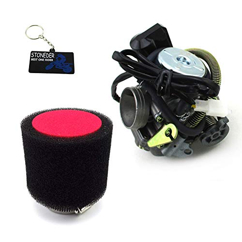 STONEDER Filtro de aire negro de carburador PD24 para GY6 125 150cc Scooter ATV Sunl Coolster