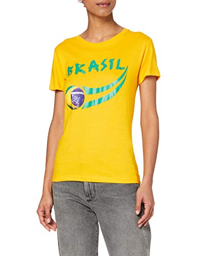 Supportershop Brasil Fan Camiseta, Mujer, Amarillo, L